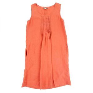 NEW Garnet Hill 100% Linen A-Line Tank Dress Lagenlook Boho Quiet Luxury Minimal